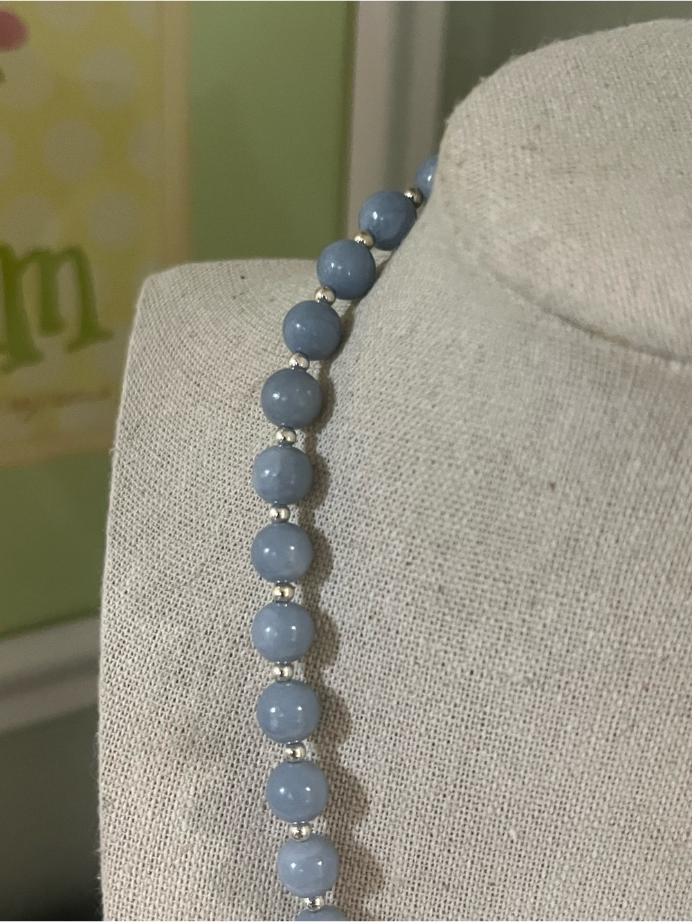 NWT Genuine Barse Denim Blue Angelite and Lapis Pendant Silver Necklace #BJNK - Picture 6 of 8